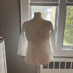 A.L.C. White Ruched Women's Blouse